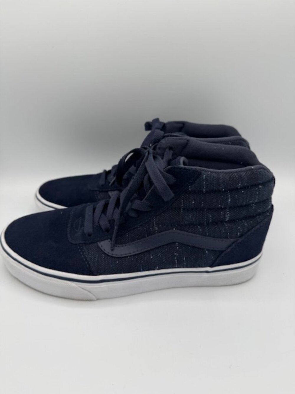 Vans Sk8-Hi Navy Mix Suede and Canvas High Top Sneakers Women's 7.5